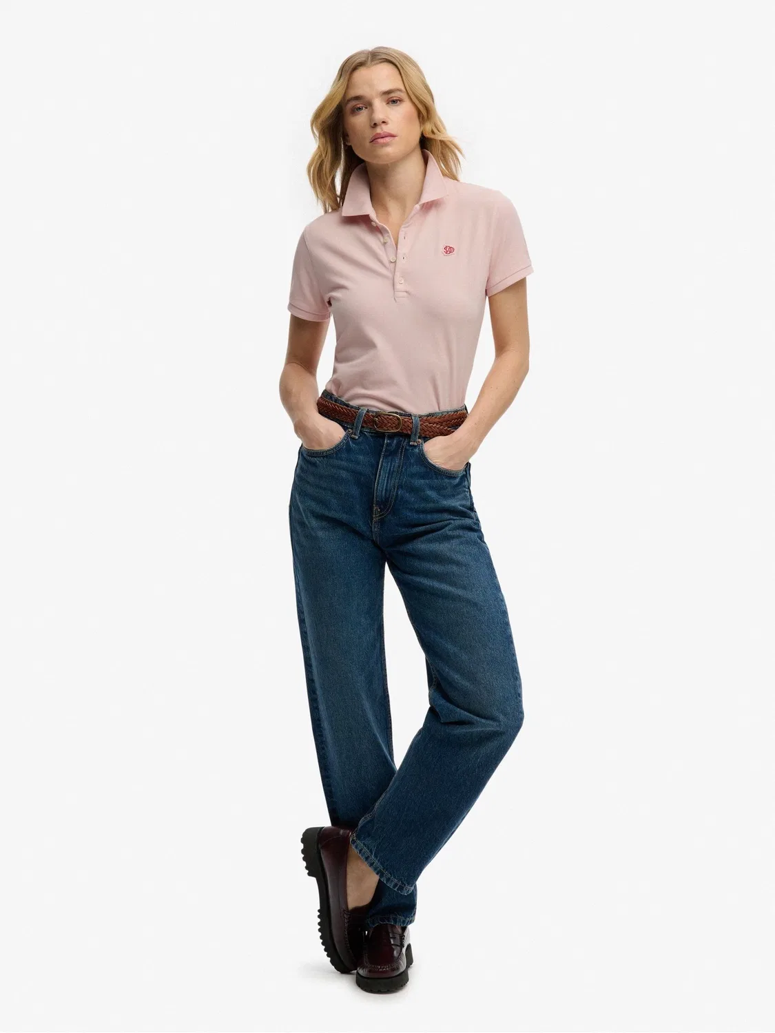 Поло Superdry Heritage Slim Fit, розовый — фото 3