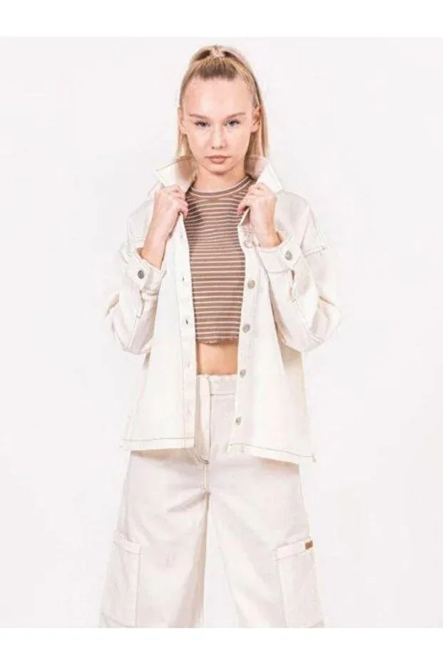 Детская куртка для девочек хлопковая Zekids, Beige — фото 3