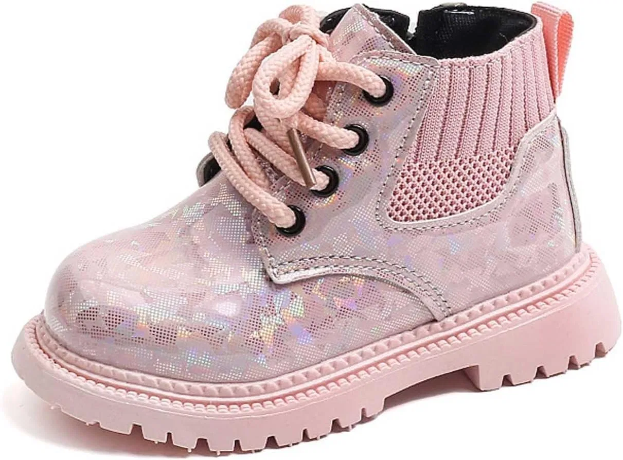 Детские ботинки для девочек с блестками, модель Glitter Short Booties, Pink