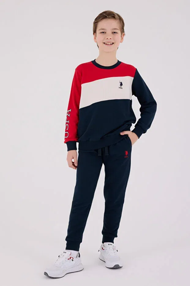 Детский комплект спортивного костюма для мальчиков с принтом U.S. Polo Assn., Navy Blue