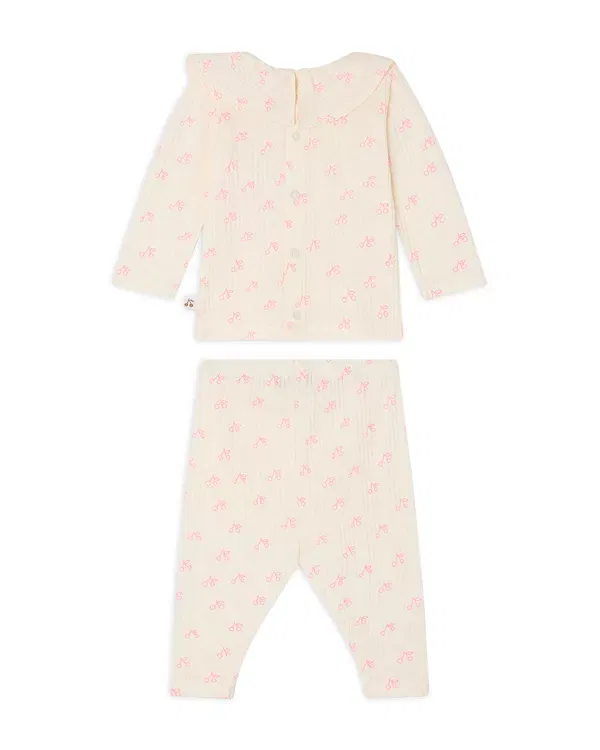 Детский комплект с принтом Jelsia Top & Pants Set Bonpoint, Imp Rose Fluo — фото 2