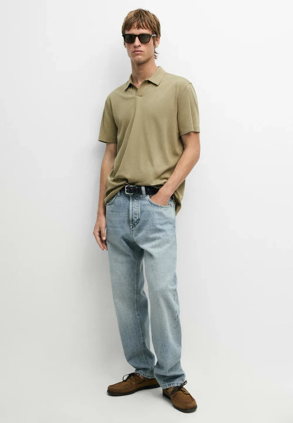 Рубашка поло Massimo Dutti, Mottled Dark Green — фото 2