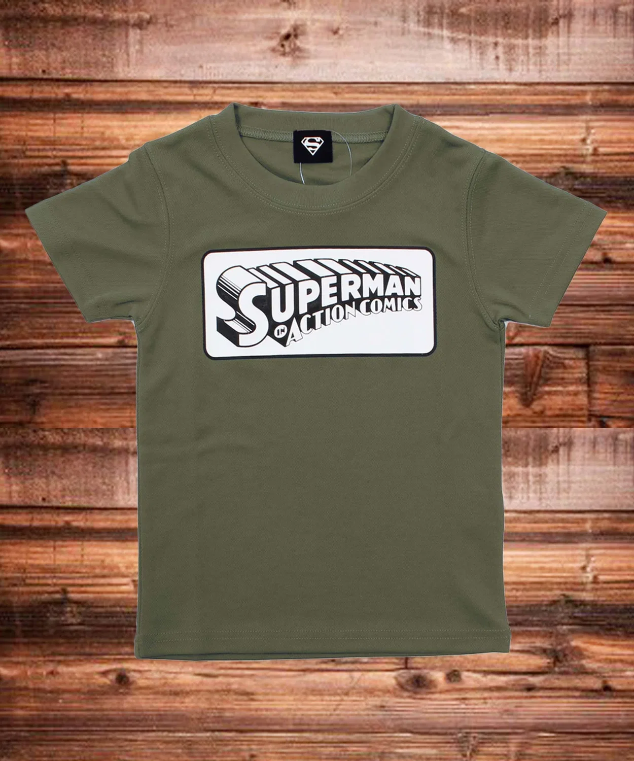 Детская футболка с принтом Superman Logo Half Sleeve THE CASUAL, Khaki