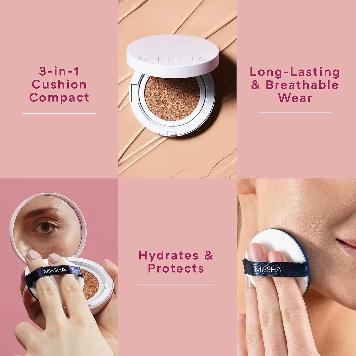 Тональная основа Magic Cushion MISSHA SPF50+ PA+++, 15 г, #1 Magic Cushion 21 — фото 3