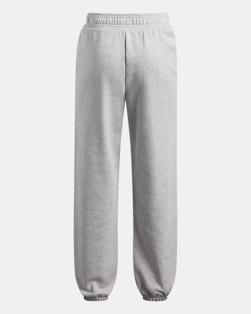 Джоггеры для девочек 66 см утепленные флисовые с начесом UA Rival Fleece UnderArmour, Mod Gray Light Heather/White — фото 2