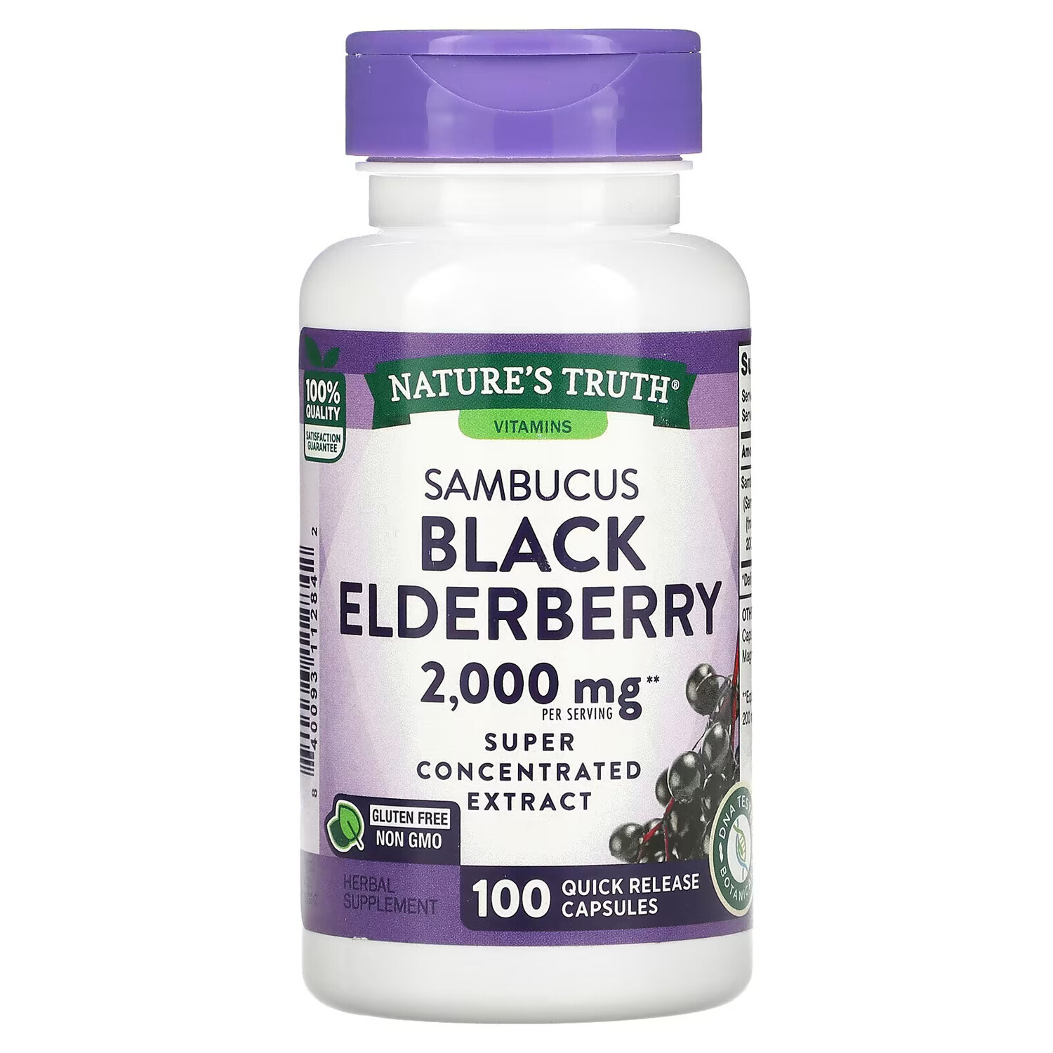 

Добавка Nature's Truth Sambucus Black Elderberry, 1000 мг, 100 капсул