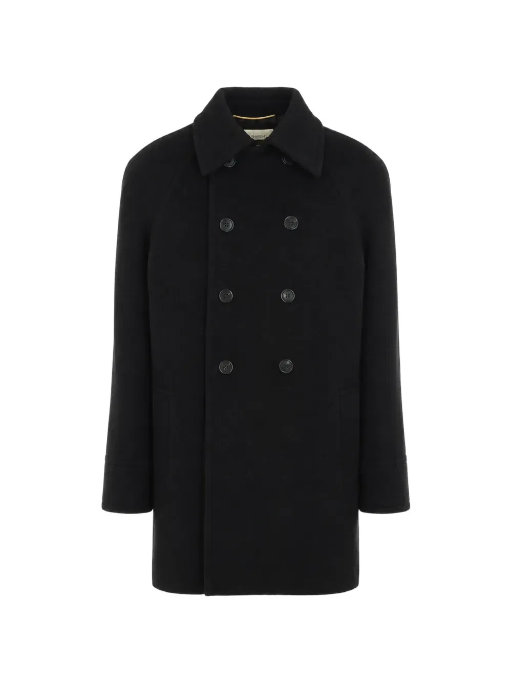 Пальто двубортное Saint Laurent, черный