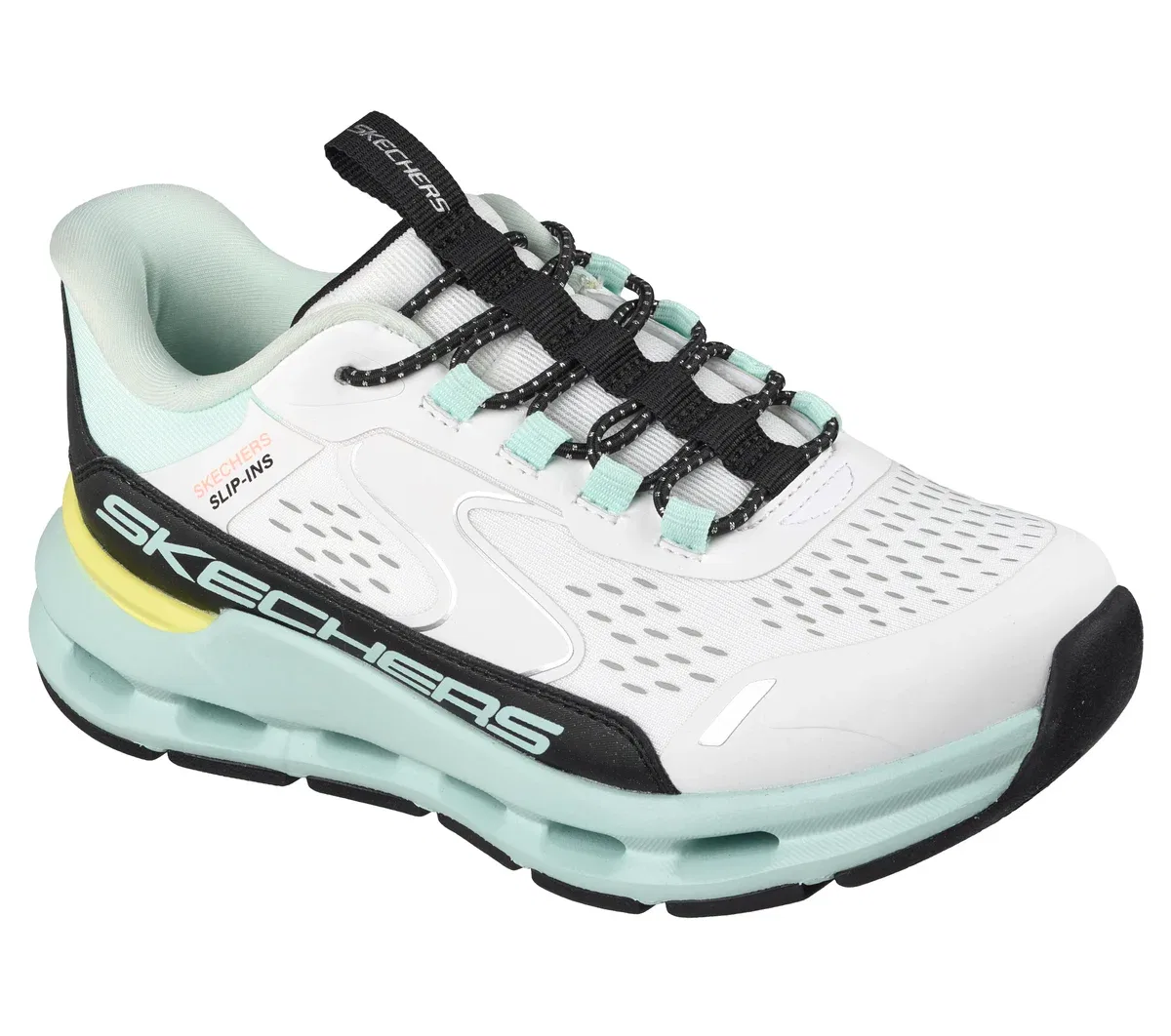 Детские слипоны Glide-Step - Vista Lane Skechers, белый/бирюзовый — фото 4
