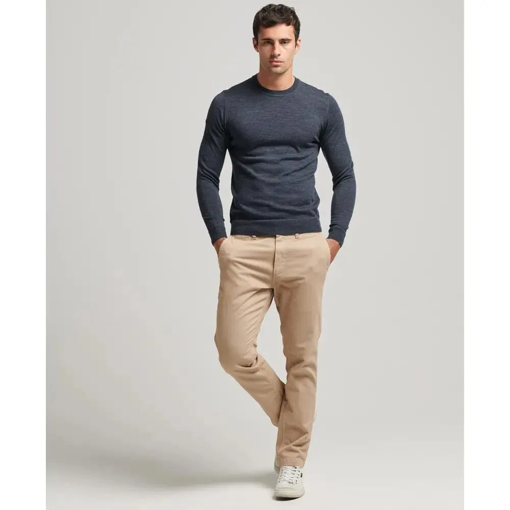 Мужской свитер из мериносовой шерсти Superdry, Цвет: BLAU