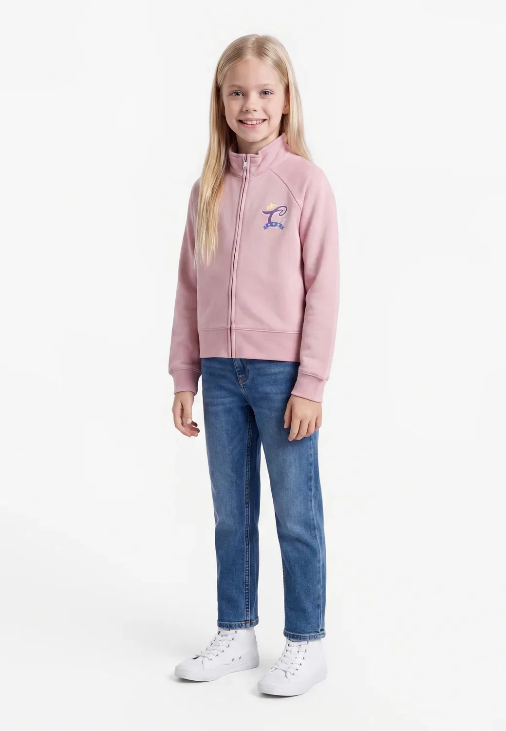 Стандартный крой - толстовка на молнии Champion, Light Pink