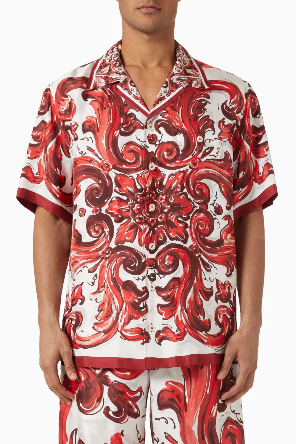 Рубашка с принтом Majolica Hawaii Dolce & Gabbana