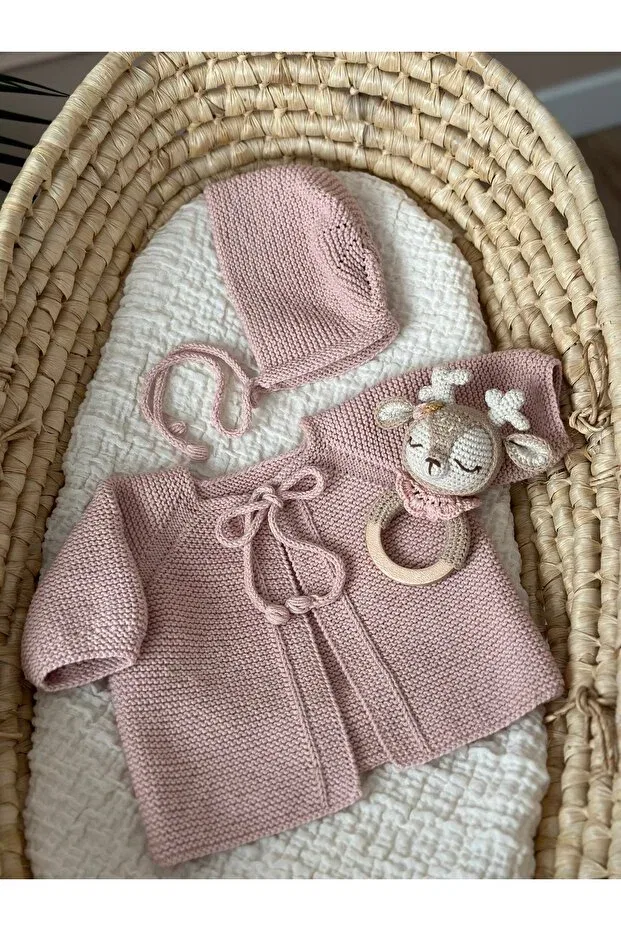 Детский кардиган без застежки с завязками спереди Florijee, Dried Rose