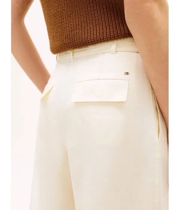 Женские брюки из льна Carrot Fit Tommy Hilfiger, Crema — фото 4