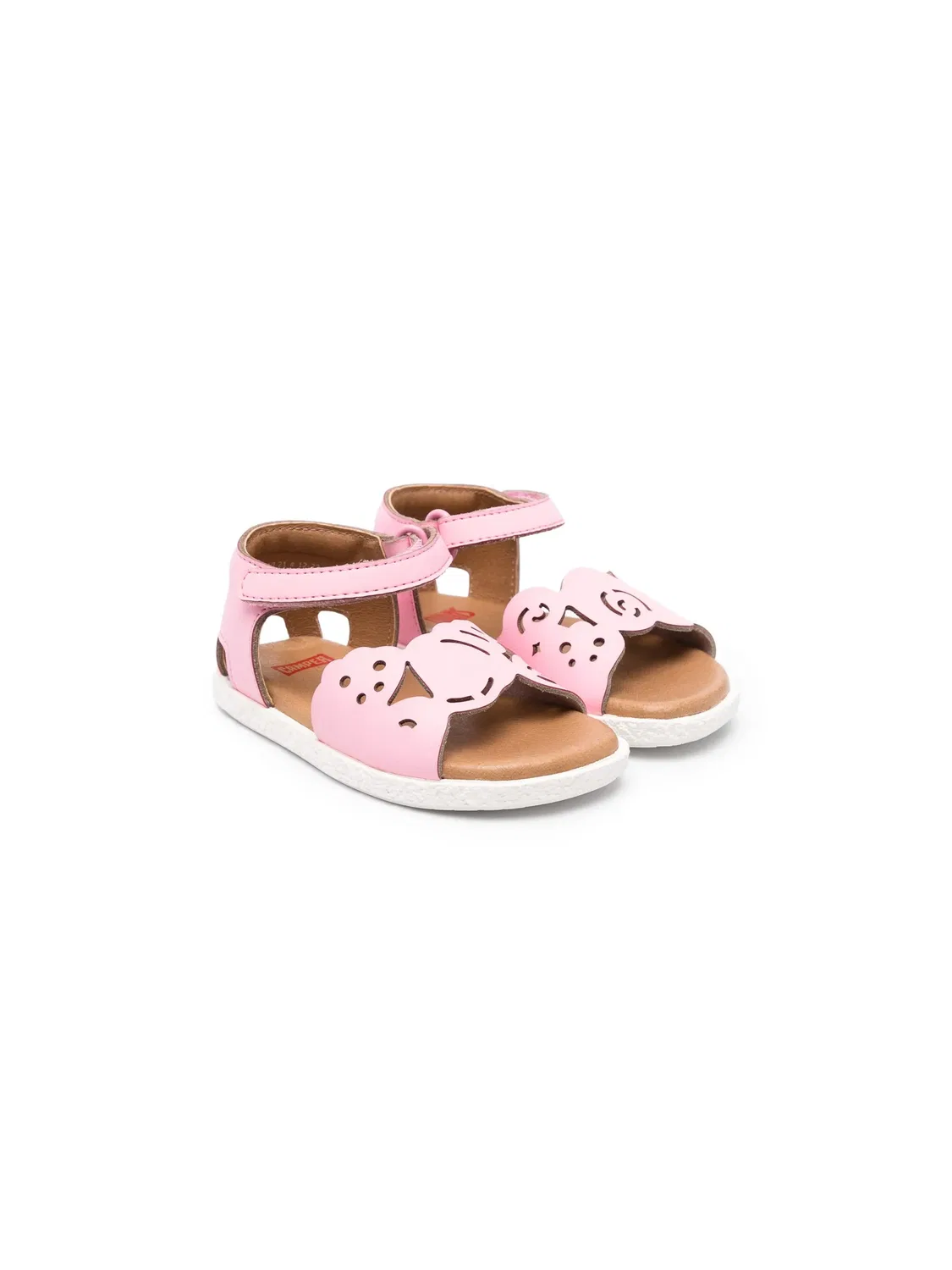 Перфорированные кожаные сандалии Miko Twins Camper, розовый