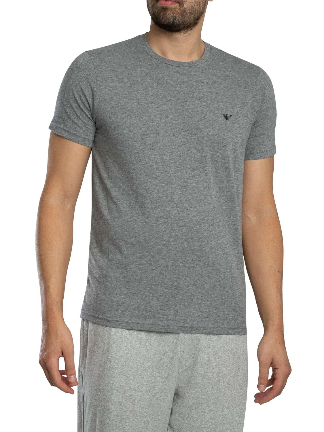 Мужская футболка с коротким рукавом 111267 3F720 Emporio Armani, Grey Melange/Black — фото 2