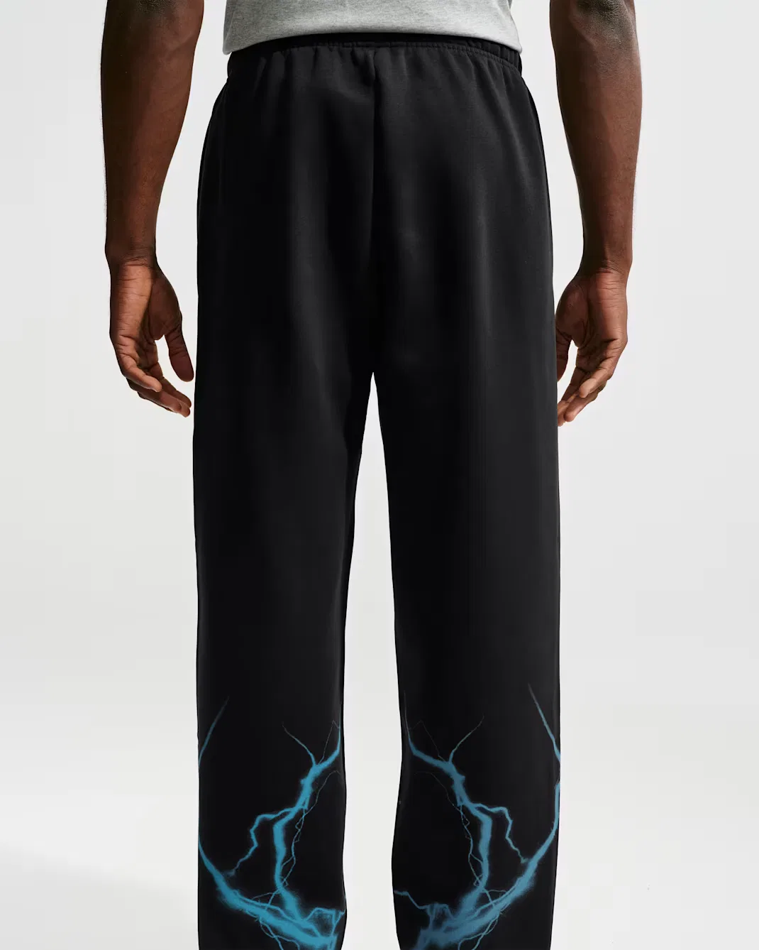 Мужские баскетбольные брюки с начесом Nike Standard Issue, Black/Light Current Blue/Pale Ivory — фото 3