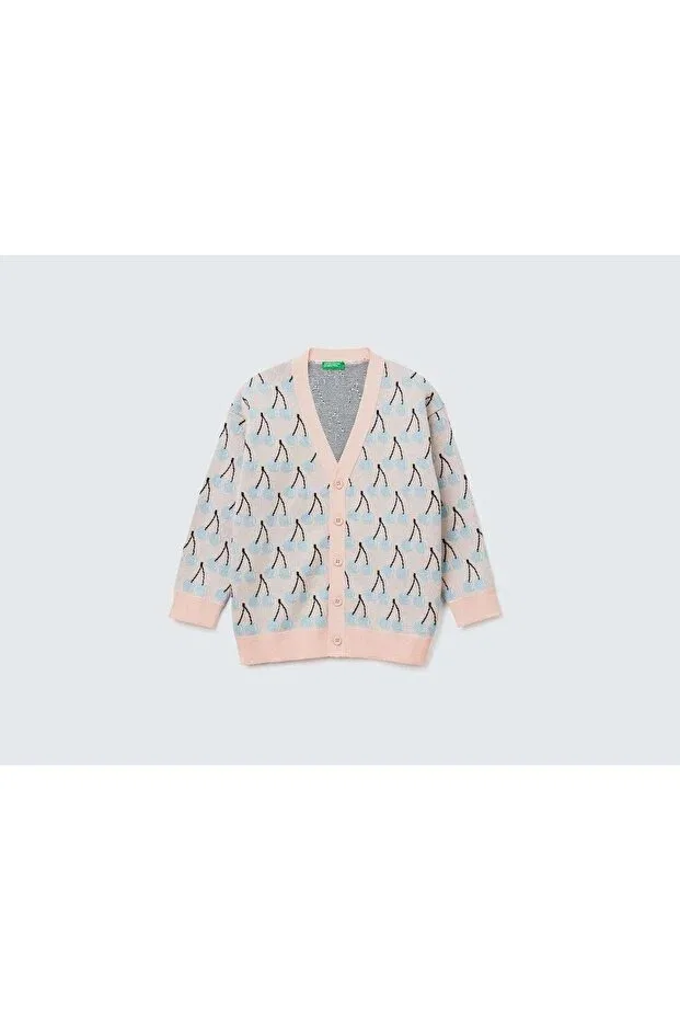 Детский кардиган для мальчиков с принтом Boy'S mix fruit patterned knitwear United Colors Of Benetton, Beige Mix