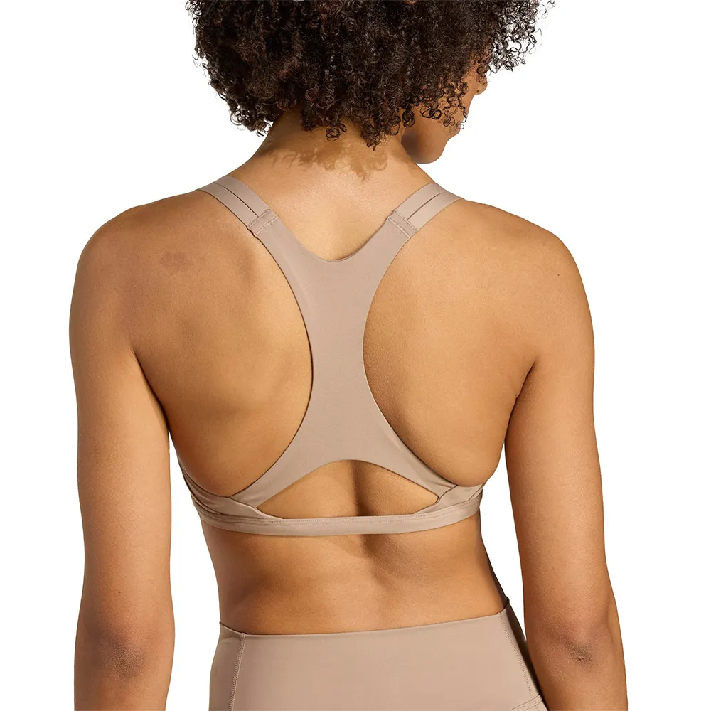 Спортивный бюстгальтер adidas Aeroimpact Luxe Training Low Impact Sports Bra, бежевый — фото 4