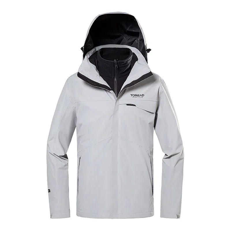 Детский утепленный ветрозащитный плащ с капюшоном Bright Gray TOREAD