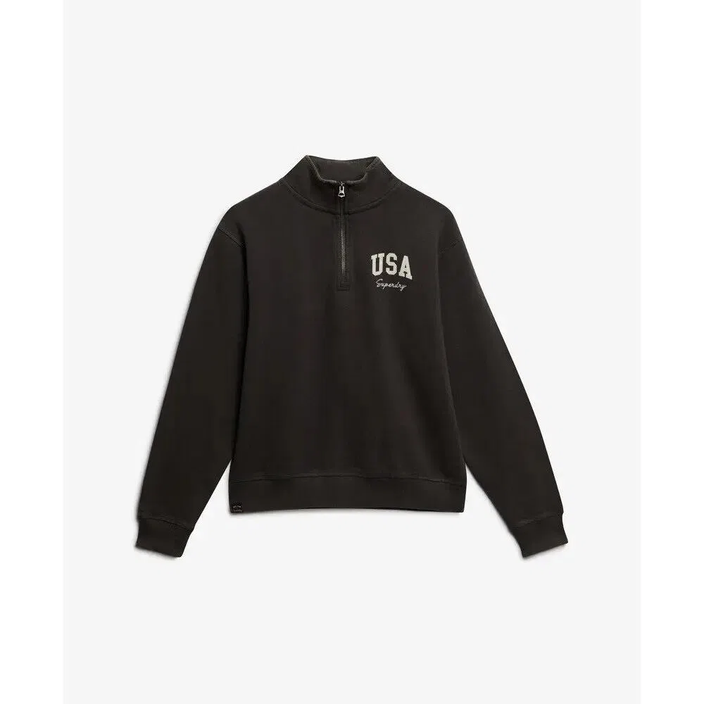 Женский свитшот с полузамком Superdry Athletic Essentials, Grau / Kohlengrau