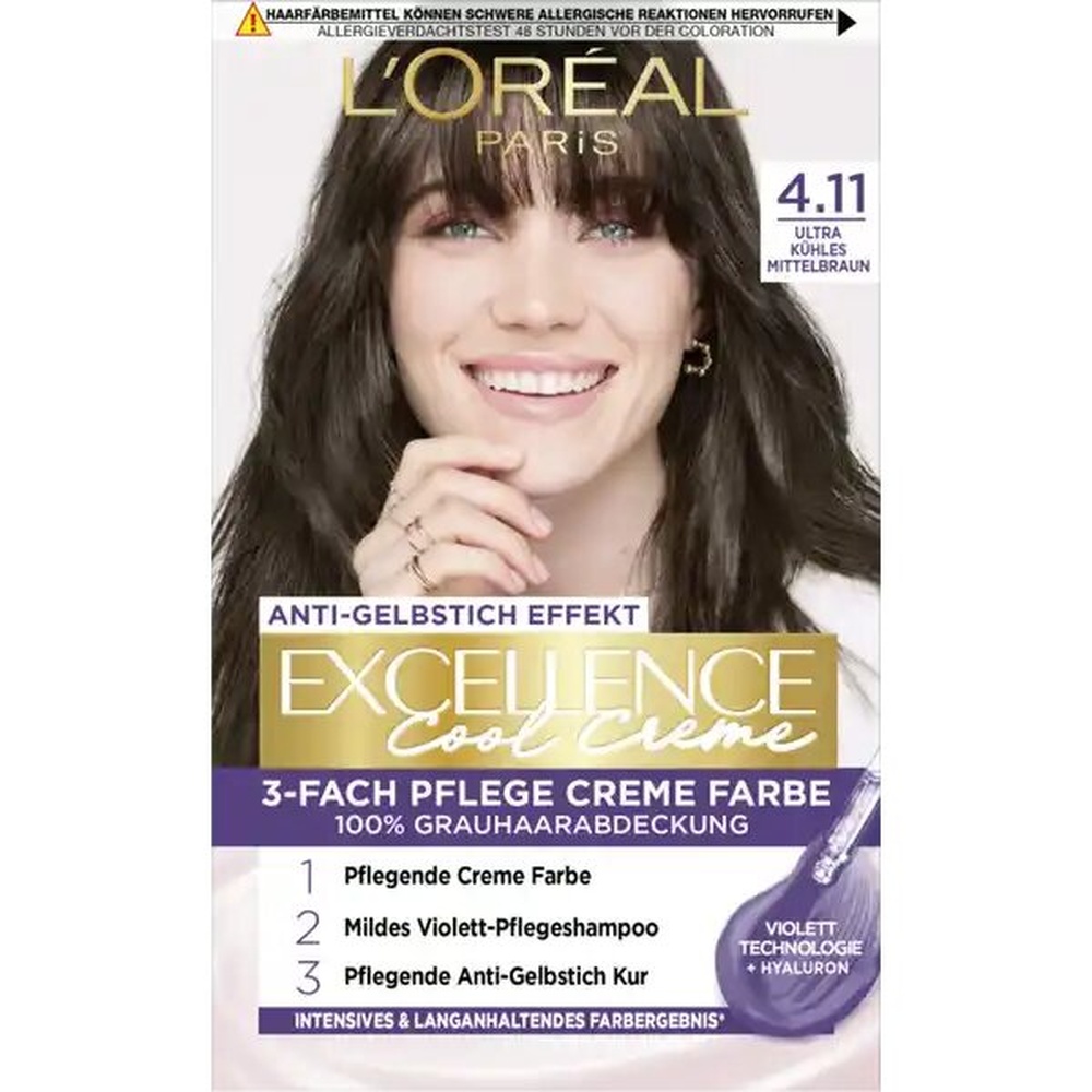 

Краска для волос L’Oréal Paris Excellence Cool Creme, 4.11 castaño ceniza intenso