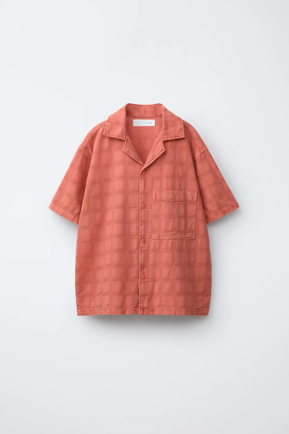 Рубашка в клетку с текстурой ZARA, Orange