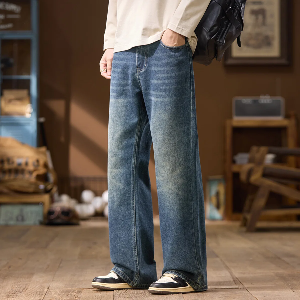 Детские джинсы-клеш умеренные Vintage Blue Tonlion, Цвет Vintage Blue — фото 4