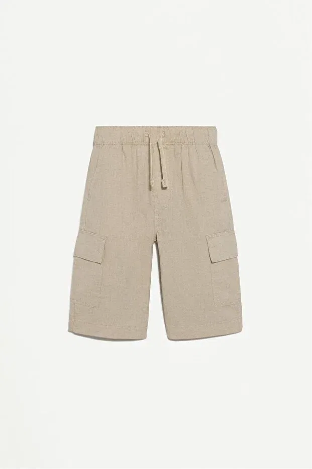 Детские шорты для мальчиков из льна cargo Lefties, Sand Color — фото 2