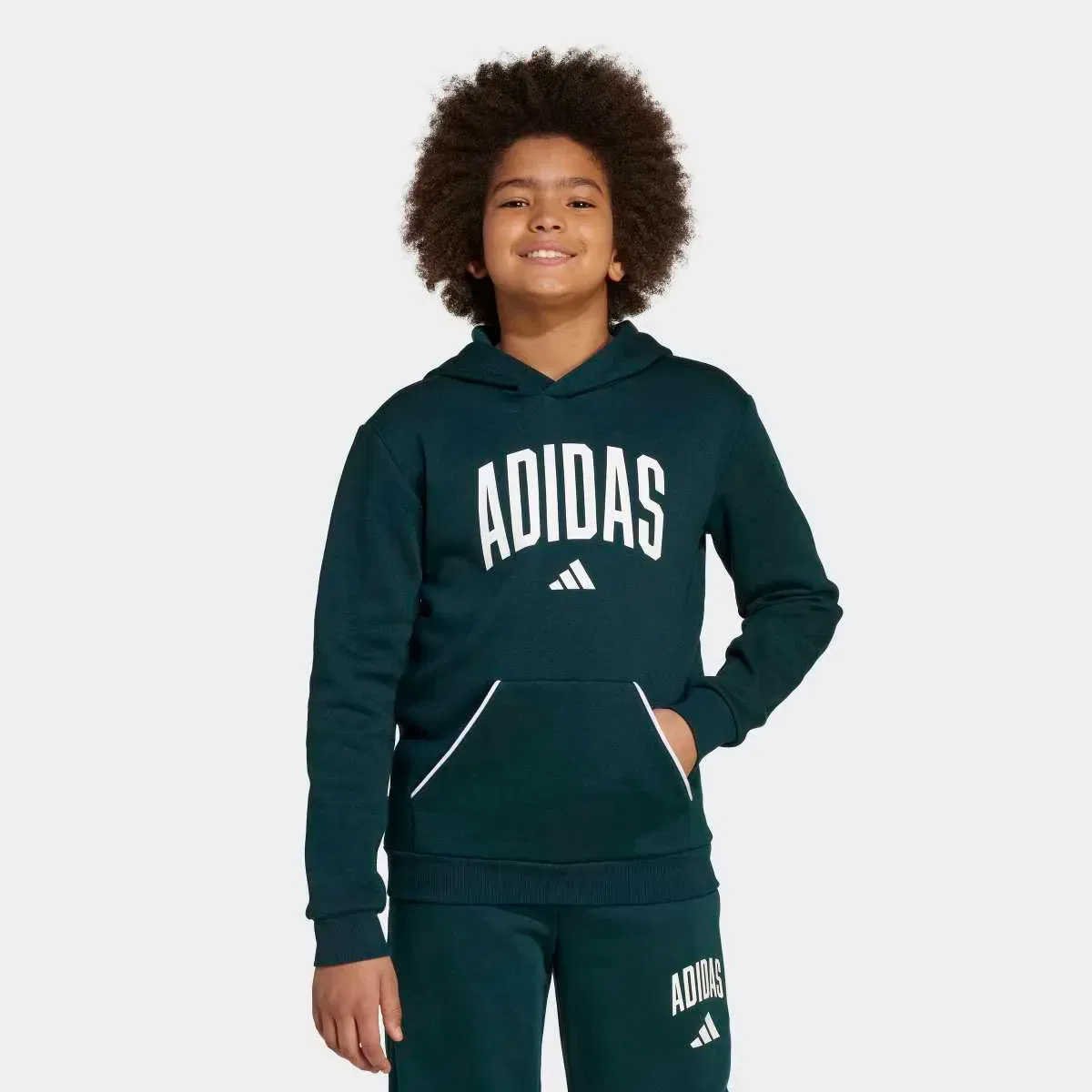 Детская худи с принтом Essentials Collegiate Typography adidas, Verde