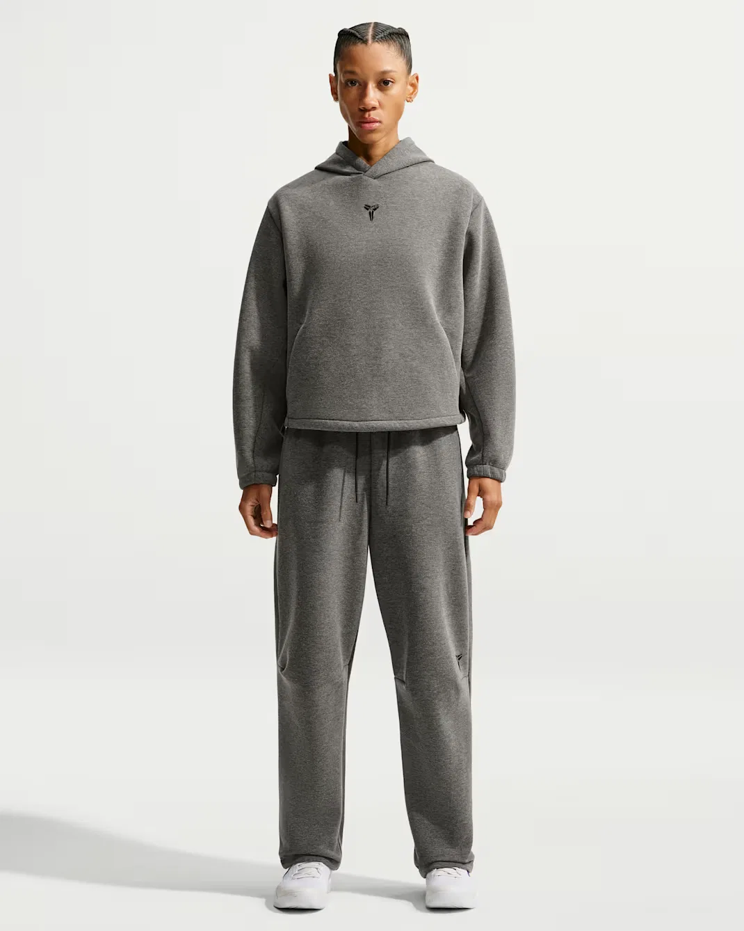 Женская баскетбольная толстовка Dri-FIT с капюшоном Kobe Nike, Black Heather/Black — фото 4