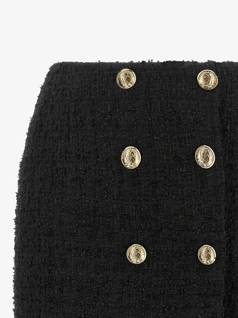 Мини-юбка из букле BALMAIN, черный — фото 3