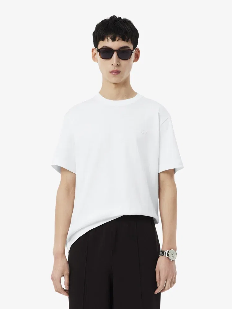 Футболка с принтом на спине Tennis Court LACOSTE, White
