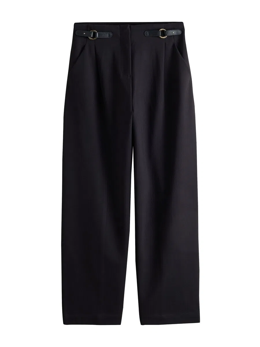Брюки Next Barrel Pleat-Front 'N. Premium' черного цвета