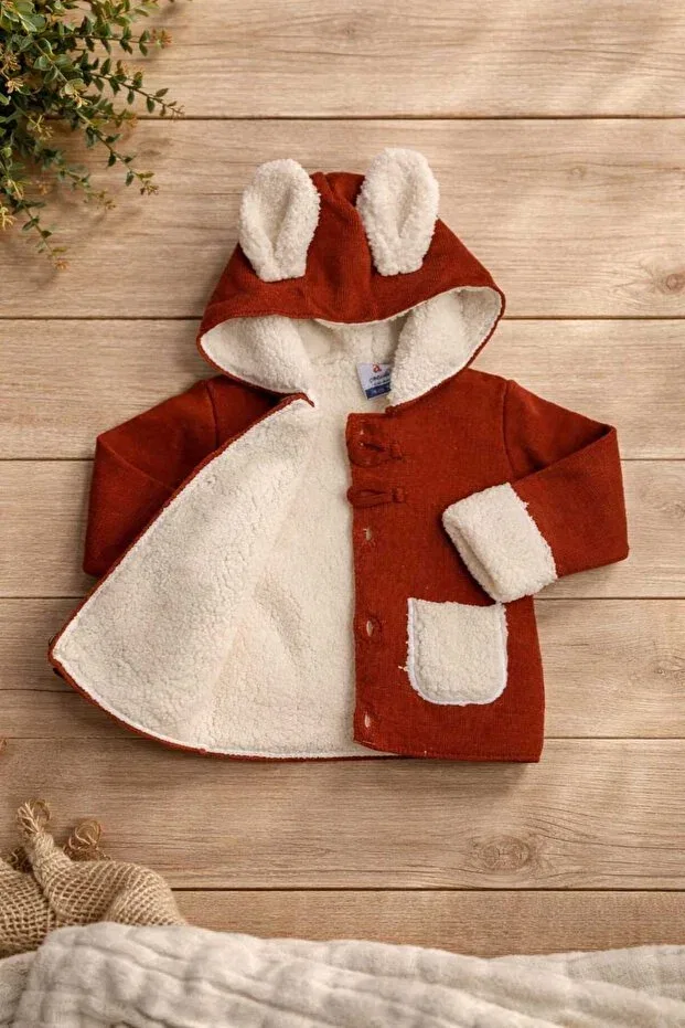 Детский кардиган с капюшоном Kuzu lined steel knitted cardigan A Baby, Orange