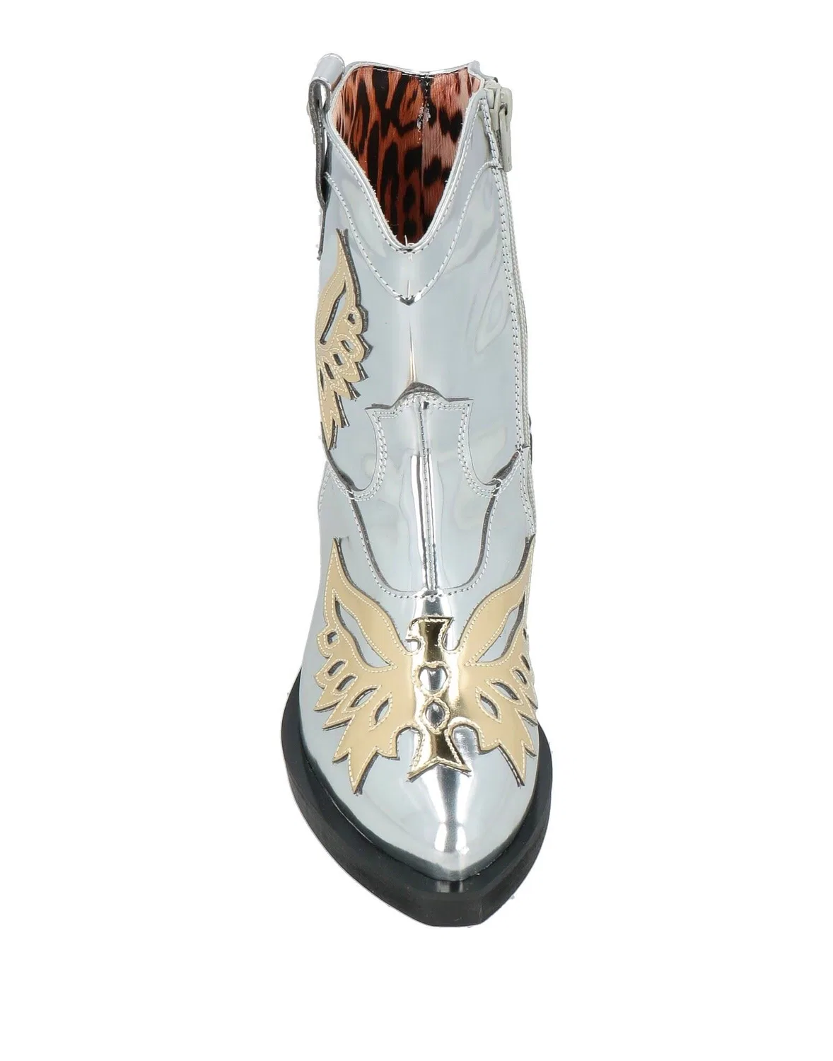 Детские ботинки для девочек на низком каблуке Cowboy Ankle Boots Philipp Plein, серебряный — фото 4