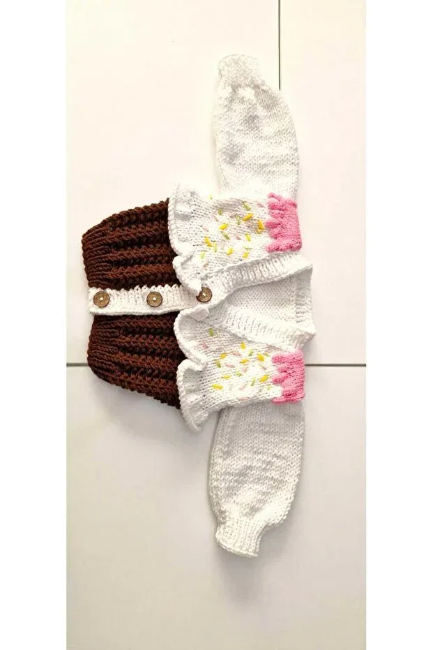 Детский кардиган с принтом Hand-Knitted baby cardigan Hobilanka, White