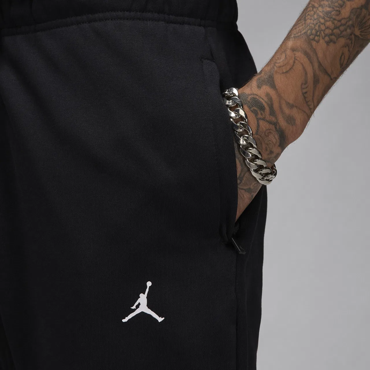 Брюки мужские Dri-FIT Sport Crossover Fleece Jordan, черный/белый — фото 3