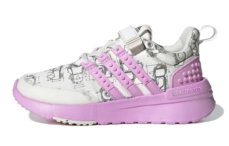 Детские кроссовки с принтом LEGO Racer TR Off White Bliss Lilac, Adidas