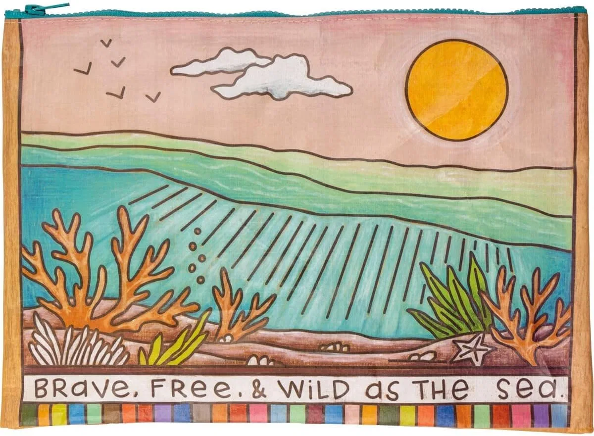 Кошелек-застежка, Primitives by Kathy, Brave Free & Wild As The Sea, 36.2 x 25.4 cm
