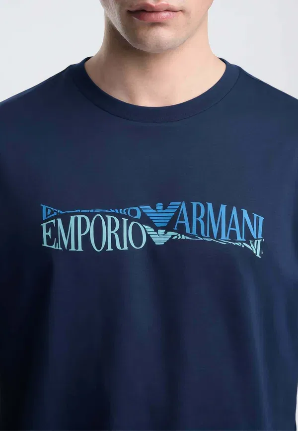 Футболка с принтом «Свежее лето» Emporio Armani, синий — фото 3