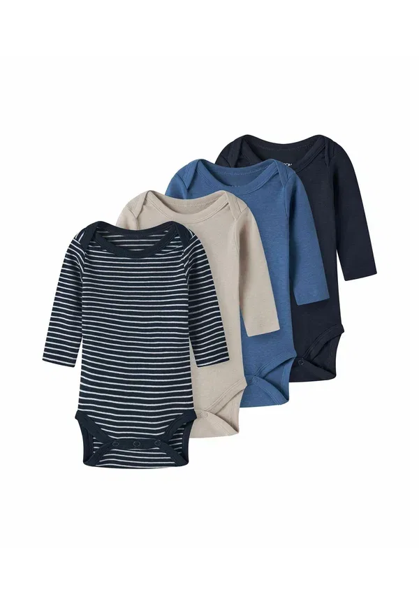 Боди с длинным рукавом 4-pack, хлопок, Two Soon, темно-синий Blazer