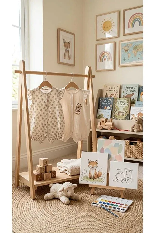 Детский комбинезон для девочек хлопковый 2-предметный набор 2. Unez Baby Girl Muslin Jumpsuit Set Ruffle Sleeve Cotton Summer Bambino, Beige — фото 4