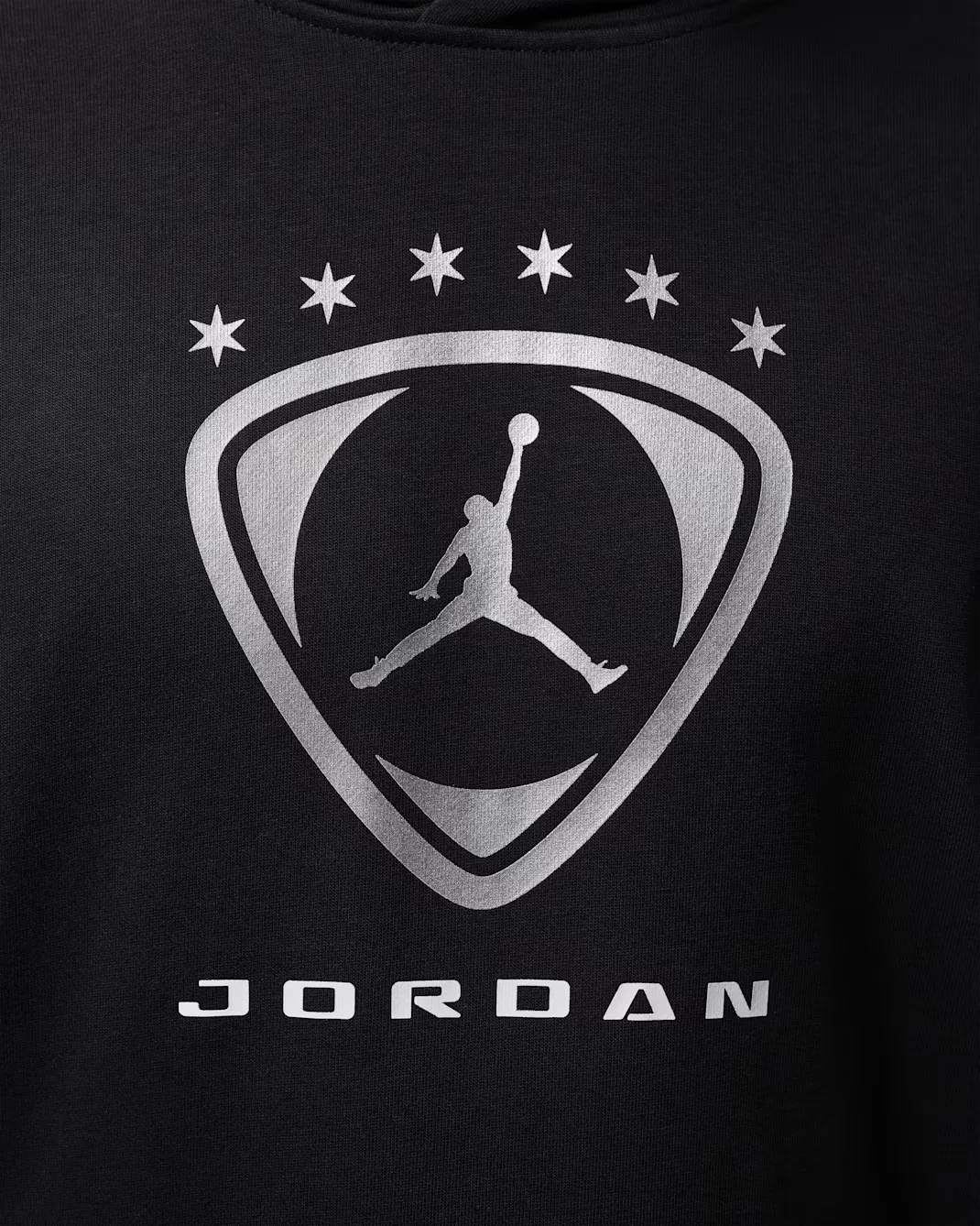 Мужская флисовая толстовка с капюшоном Jordan Brooklyn, Black/Black/Metallic Silver — фото 4