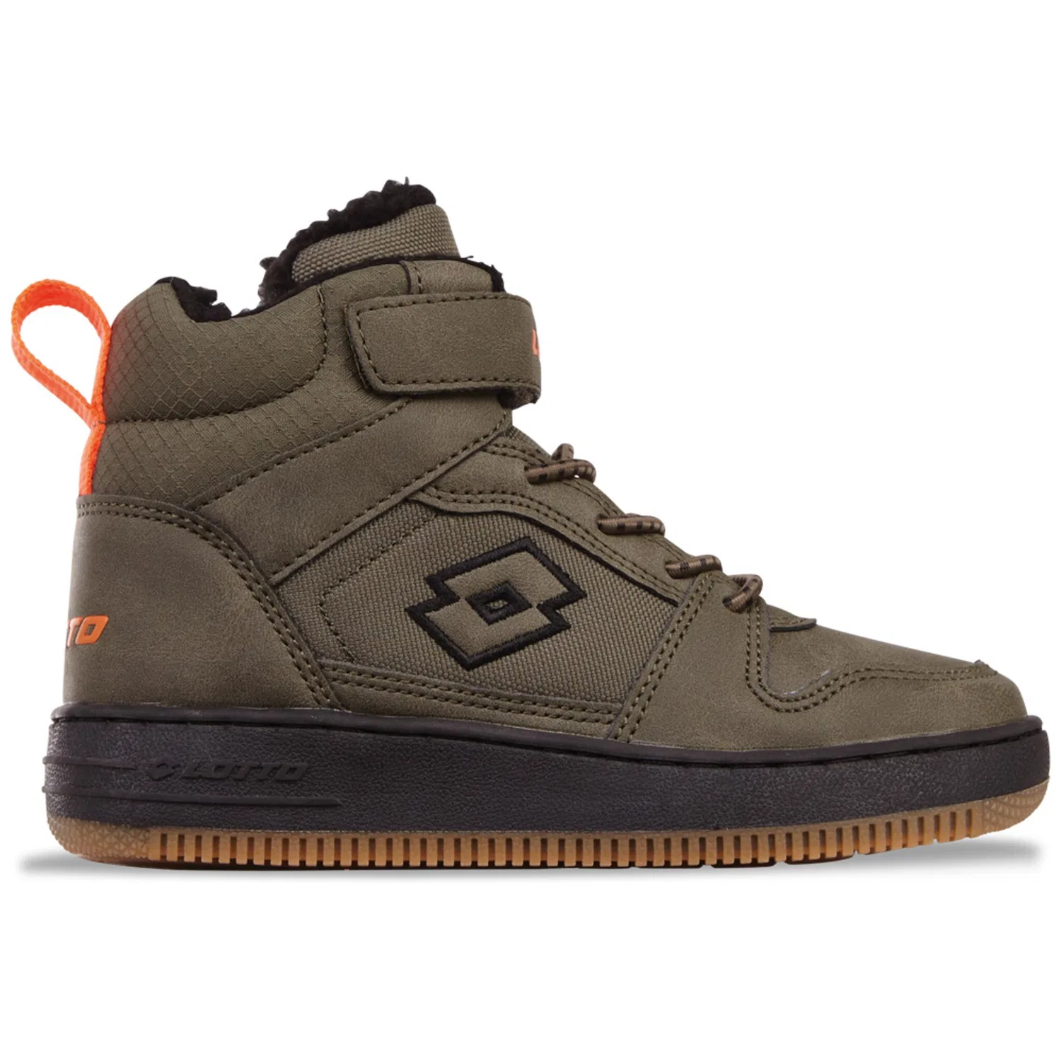Детские зимние кроссовки с теплым флисовым подкладом Lotto, Olive-Black