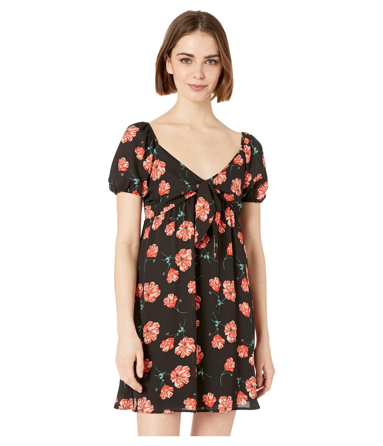 

Платье Steve Madden, Pretty in Poppies Printed Tie Front Dress