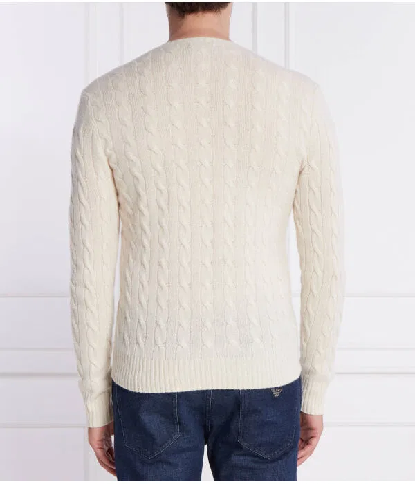 Мужской шерстяной джемпер Slim Fit Polo Ralph Lauren, Écru — фото 4