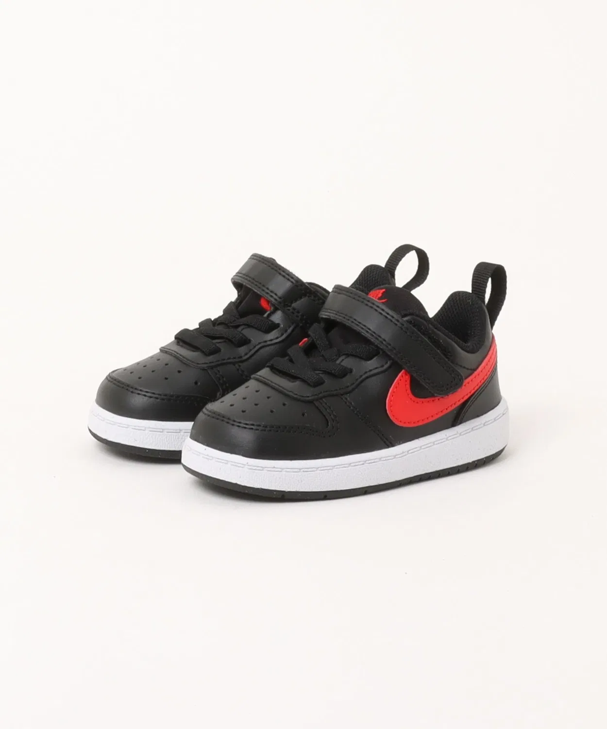 Детские кроссовки с липучкой COURT BOROUGH LOW RECRAFT TD NIKE, Black/Unvred