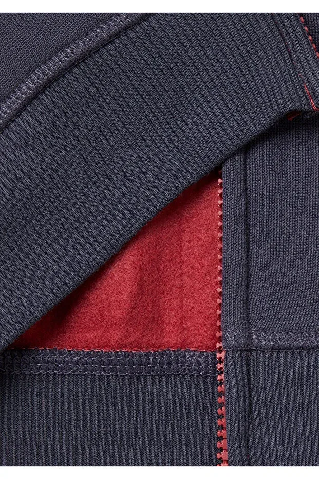 Детское для мальчиков свитшот с принтом United Colors Of Benetton, Burgundy-Grey — фото 3