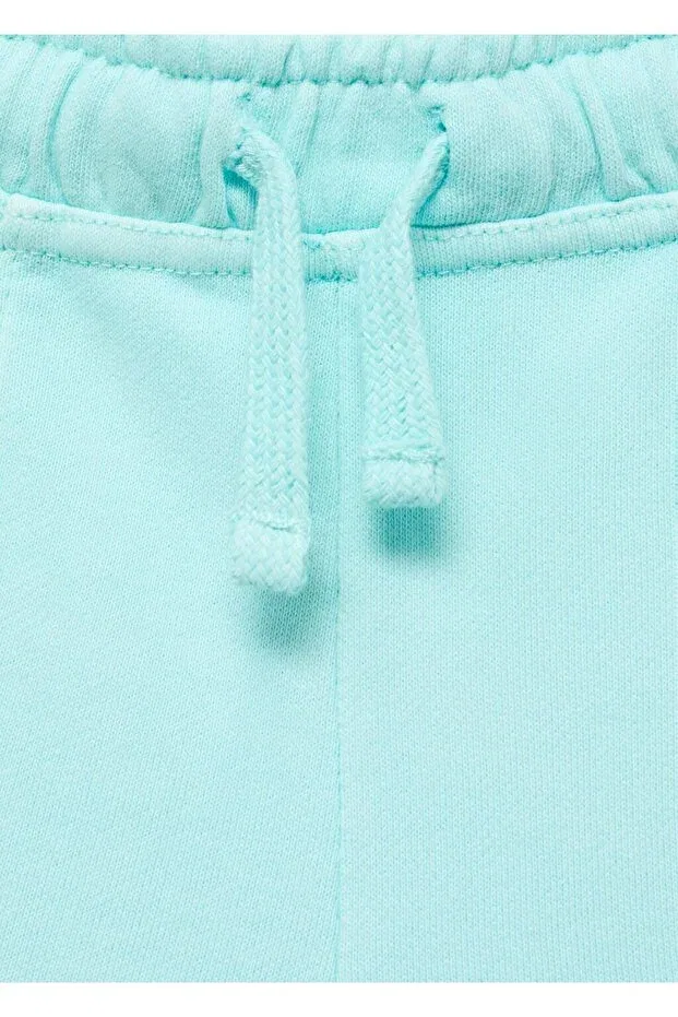 Детские шорты для девочек хлопковые Mango Kids, Water Green — фото 3