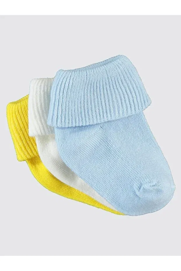 Детский комплект носков для девочек из 3 пар с моделью Baby 3-piece socks set Civil Baby, Yellow — фото 3